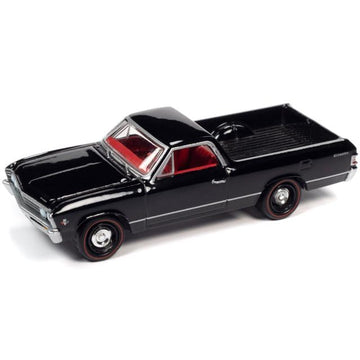 1967 Chevy El Camino Tuxedo Black with Red Interior Classic Gold Collection Series Limited Edition to 11652 Pieces Worldwide 1/64 Diecast Model Car by