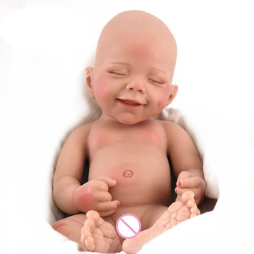 DangTpor 16" Realistic Newborn Silicone Baby Doll - 4.4 Lbs, 3D Painted Skin, Visible Veins, Weighted Sleeping Girl