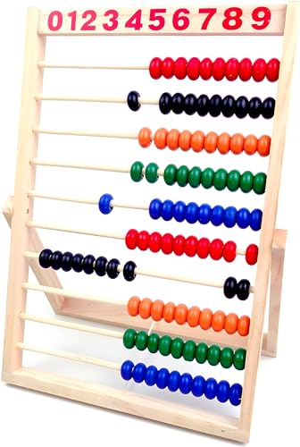 MAGIKON Wooden Abacus, 10 Rows Counting Frame 11.5in for Math