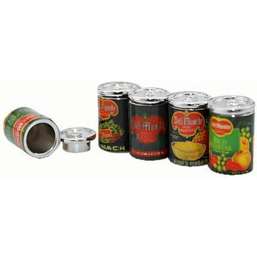 1:12 Scale Miniature Food Cans 5-Pack - Dollhouse Kitchen Accessories with Realistic Details, Miniature Décor for Miniatures and Tiny Kitchen Props