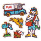 Bulk Roll Prismatic Stickers, Mini Postal Worker (100 Repeats)
