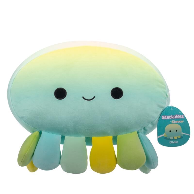 Squishmallows Medium Plush 12" Oldin Green Octopus Stackables Officially Licensed Kellytoy Soft Gift for Kids Girls & Boys Washable Squishy Stuff Toy