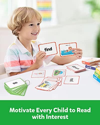 Coogam Sight Words Educational Flashcards - 220 Dolch Sightwords Game with Pictures & Sentences,Literacy Learning Reading Cards Toy