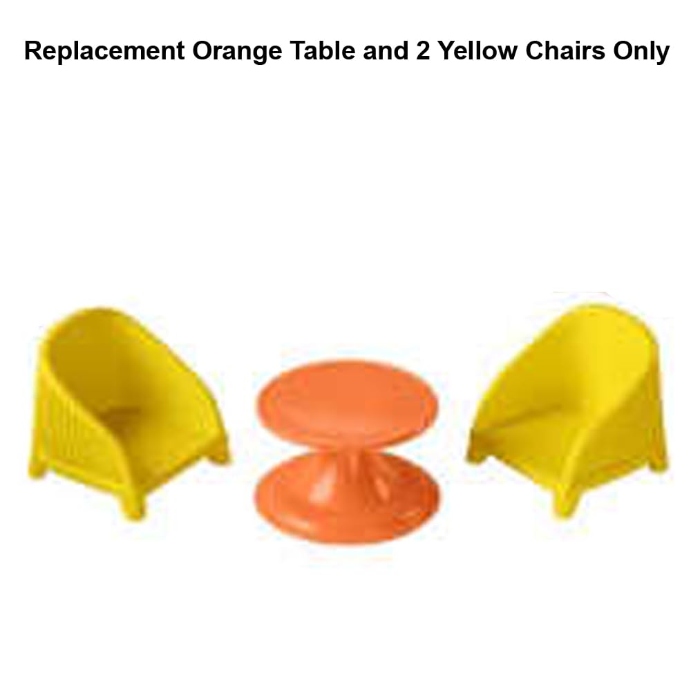 Replacement Parts for Fisher-Price Little People Figure Playset HCF61 - Inspired by Barbie Dreamhouse - Includes an Orange Table and 2 Yellow Chairs