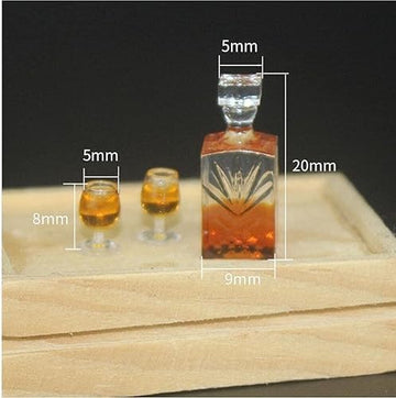 A Set 1:12 Scale Dollhouse Miniature Accessories Whiskey Wine Bottle Bar Model Convenient and Nice Dollhouse Accessories