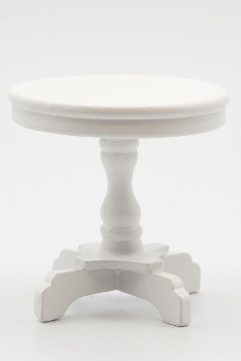 Dollhouse Miniature Round End Table (White)