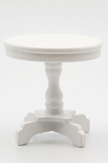 Dollhouse Miniature Round End Table (White)