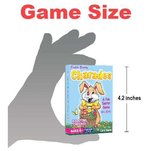 Arizona GameCo Easter Bunny Charades for Kids Ages 6+, No Reading Required Kids Charades Game, 80 Acting Choices, Family Fun, Easter Basket Stuffer