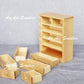 AirAds Dollhouse 1:12 Miniatures Furniture 6-Drawer Chest Dresser for Bedroom Clear Painted