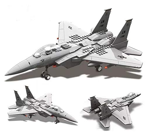 General Jim's F-15 Eagle Fighter Jet Building Blocks Set, 1:48 Scale Military Aircraft Model, 262 Pieces, Twin-Tail Jet with Landing Gear and Cockpit