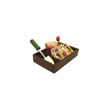 Treasure Gurus 1:12 Scale Mini Wood Flower Planter Gardening Box Set Dollhouse Accessory Miniature Fairy Garden Decor