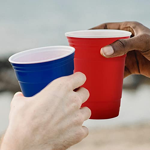 G.E.T. SC-32-R BPA-Free Reusable Plastic Red Party Cup Tumbler Only, 32 Ounce, Red (Set of 12)
