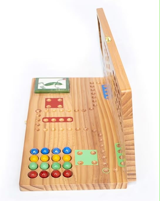 Pickle Sports Get Out Card Marble Wood Board Game (Folding Portable Travel Board)