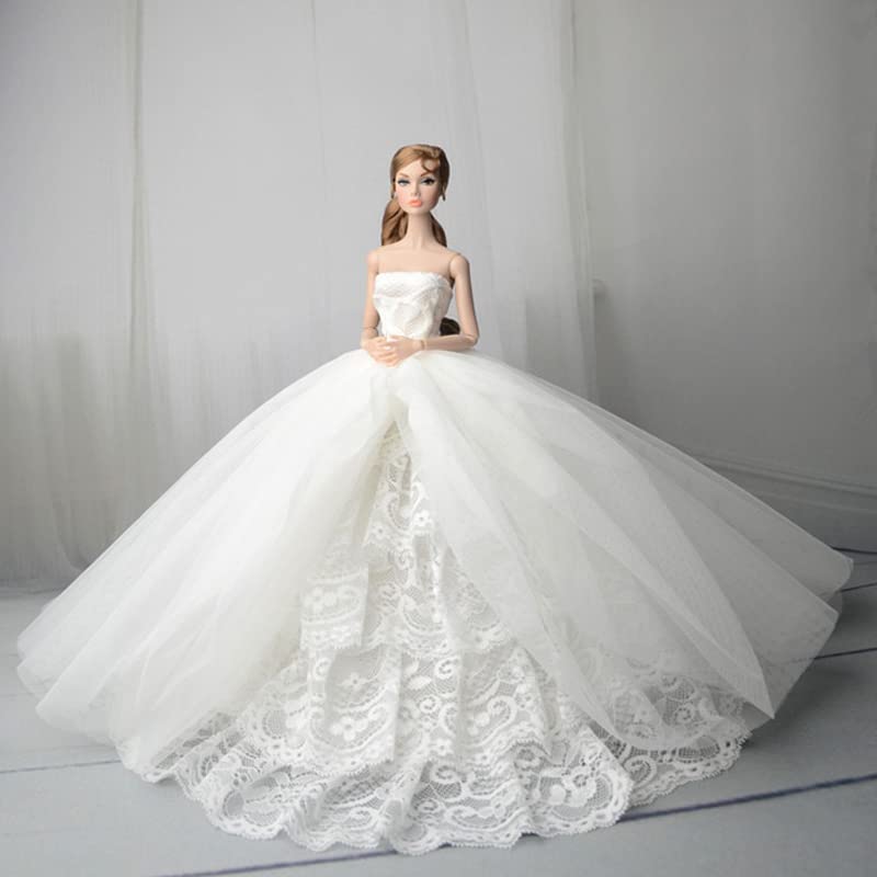 Fashion Princess Wedding Dress Party Gown Clothes for 11.5inch Doll Fishtail Dresses 1:6 Dolls Accessories (Style B)