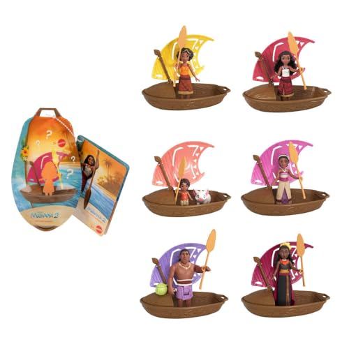 Mattel Disney Moana 2 Wayfinder Wonders Toy Set with Surprise Small Doll, Canoe & Accessory, Inspired by The Movie (Styles May Vary)