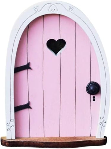 Pink Streak Mini Fairy Garden Door for Tree, 3D Miniature Fairy Door for Fairytale Tiny House Doors, Bonsai Terrarium Micro Landscape Decoration