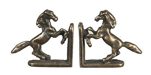 Melody Jane Dollhouse Horse Bookends Antique Brass Miniature Study Accessory