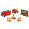 Matchbox Collectors Die-Cast Hitch and Haul 70 Years Anniversary Playset - MBX Fire Rescue Fire ~ Hazard Squad Engine and Mobile Light Truck