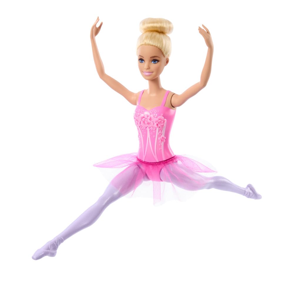 Barbie Ballerina Doll, Blonde Fashion Doll Wearing Purple Removable Tutu, Posed with Ballet Arms & “en Pointe” Toe Shoes, HRG34