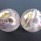 Big Game Toys~Set of 2 Peach Blush 35mm Boulder Translucent Peach/Pink White Swirl Large Shooter Solid Glass Marbles