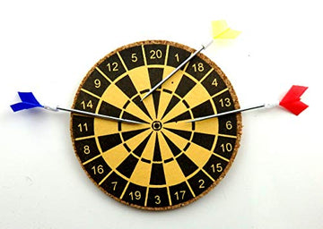 Dollhouse Miniature 1:12 Scale Dart Board with 3 Darts