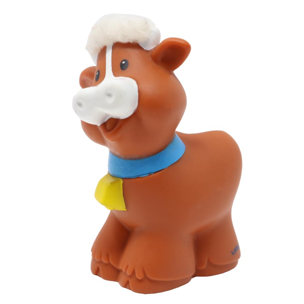 Fisher-Price Replacement Part for Collectible Little People Touch 'n Feel Farm Barn Playset K0104 - Replacement Brown and White Cow Figure with White