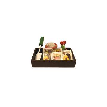 Treasure Gurus 1:12 Scale Mini Wood Flower Planter Gardening Box Set Dollhouse Accessory Miniature Fairy Garden Decor