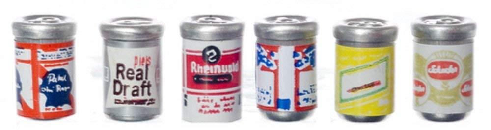 Dolls House Miniature Pub Accessory 6 Beer Ale Cans 356