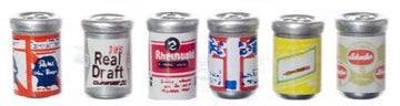 Dolls House Miniature Pub Accessory 6 Beer Ale Cans 356