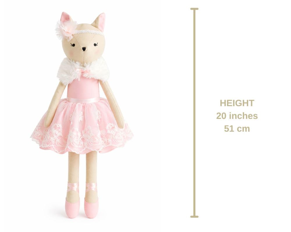 Inspired by Jewel Dixie the Deer Plush Doll | Handmade Stuffed Woodland Animal Toy for Kids & Young Girls | Cute Pink & White Nursery Decor