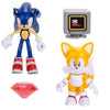 JAKKS Pacific Sonic The Hedgehog 4-Inch Articulated Action Figures from Wave #20 2PK - Includes Sonic with Red Chaos Emerald and Tails with Power