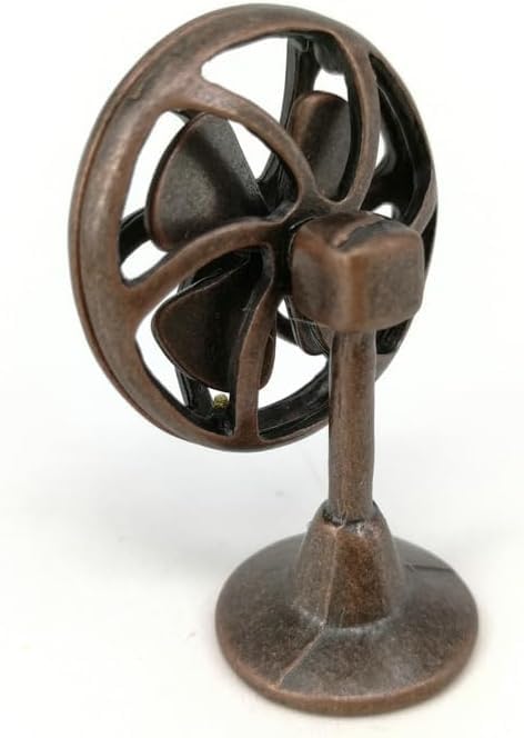 Tiosen Bronze Miniature Fan, 1/12 Scale Decoration, Home Outdoor Decoration Model Living Room Scene Craft Displays
