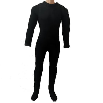 1/6 Scale Male Figure Clothes Long Sleeved Bodysuit Undercoat Jumpsuit Cloth for 12'' Action Figure Doll Clothes (Black)