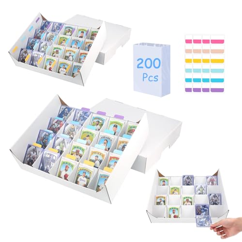 MZONGZI Toploder Card Sorting Tray,2-Pack 4000 Count,Bulk Box For Card With Labels,Card Sorter for TCG/Magic/Mtg Basketball Cards, trading card