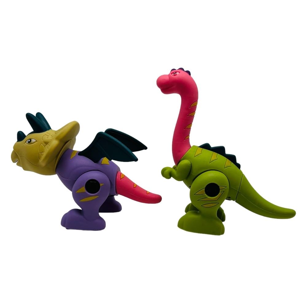 TEDCO Take Apart and Rebuild 4pc Dinosaur Set Rebuild-a-Saurus Push and Pull Dino Toys for Kids
