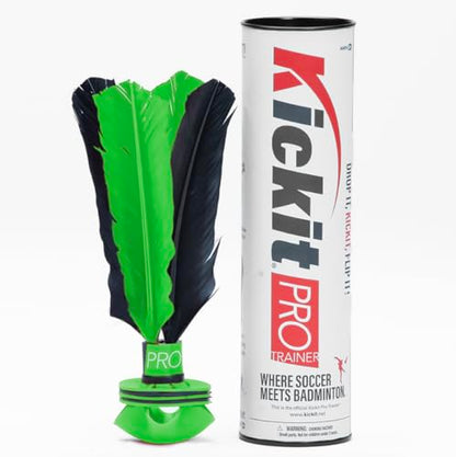 Kickit | The Original Birdie Soccer PRO Trainer | Play Outdoors, Indoors or Backyard, Beach or Tailgate, All Ages Fun & Travel Friendly (Black/Green)