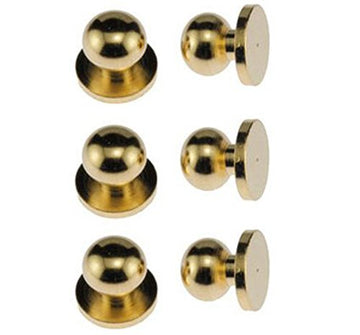 Dollhouse Miniature Set of 6 Round Brass Door Knobs