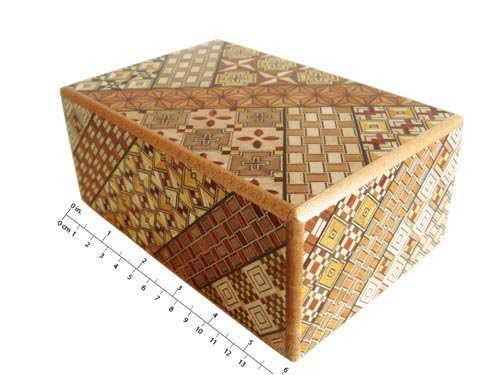 Bene Gifts Japanese Yosegi Puzzle Box 5 Sun 21 Moves