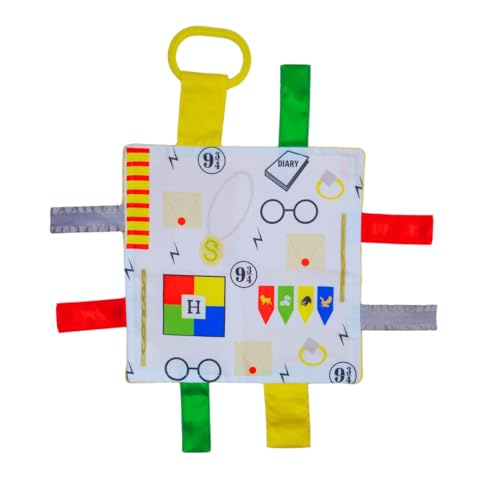 Lovey Chew Blanket Crinkle Toy Tag Square Sensory by Baby Jack (Wizard)