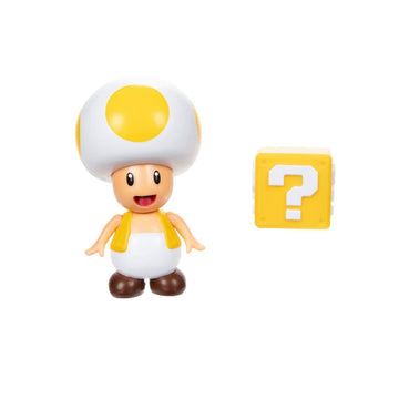 World of Nintendo Super Mario 4" Action Figure + Accessory - Yellow Toad + Question Mark
