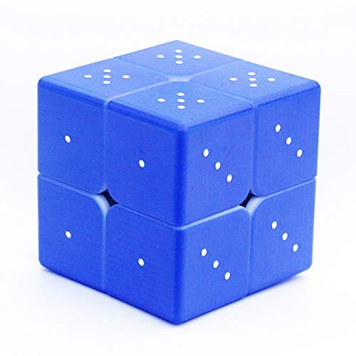 Speed Cube 2x2 3D Relief Effect Braille Magic Cube Puzzle,IQ Games Puzzle Special for Blind,Vision Weakness, 5cm