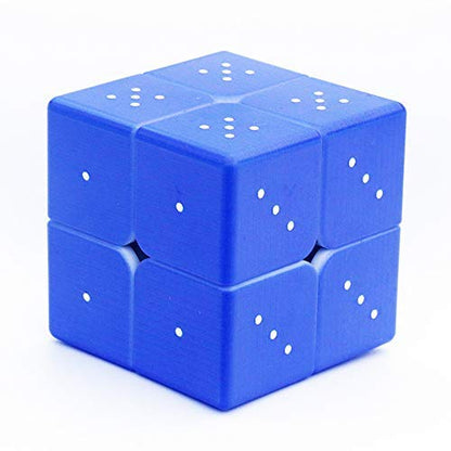 Speed Cube 2x2 3D Relief Effect Braille Magic Cube Puzzle,IQ Games Puzzle Special for Blind,Vision Weakness, 5cm