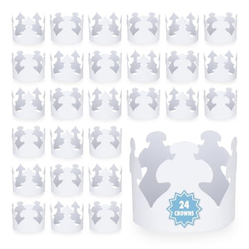 Hygloss Paper Creative Crown, White, Pack of 24