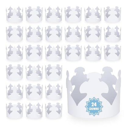 Hygloss Paper Creative Crown, White, Pack of 24