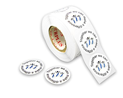 250 Make A Difference Periwinkle Ribbon People Stickers - Perfect for Events, Support Groups, Fundraisers and More!