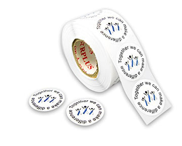 250 Make A Difference Periwinkle Ribbon People Stickers - Perfect for Events, Support Groups, Fundraisers and More!