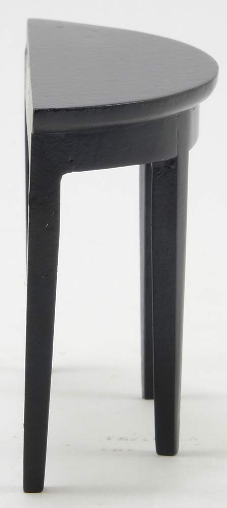 Dollhouse Miniature Half Round Side Table (Black)