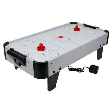 Vktech 4Pcs Air Hockey Table Goalies with 4pcs Puck Felt Pusher Mallet Grip Red