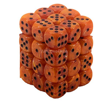 DND Dice Set-Chessex D&D Dice-12mm Vortex Orange and Black Polyhedral Dice Set-Dungeons and Dragons Dice Includes 36 Dice - D6, Various (CHX27833)
