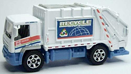 Matchbox Mattel 2007 MBX City Action 1:64 Scale Die Cast Metal Car # 47 - White City Service Recycle for A Better Tomorrow Garbage Truck
